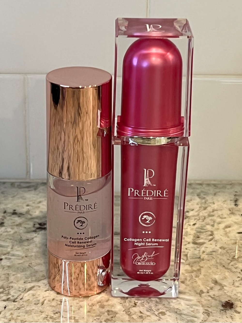 NWOT Predire Paris Collagen Cell Renewal Moisturizing Serum & Night Serum Set